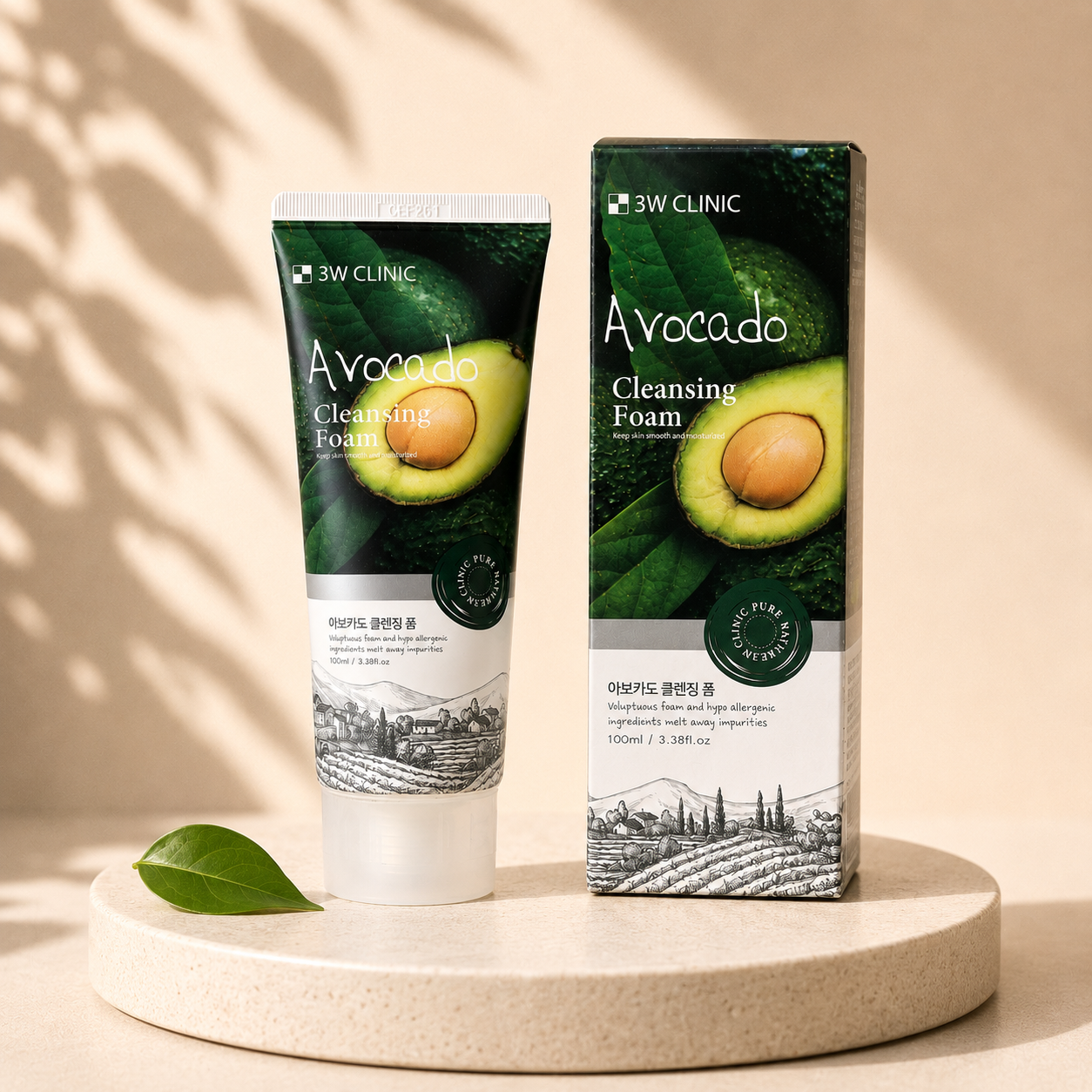 فوم شستشوی صورت آووکادو 3W Clinic مدل Avocado Cleansing Foam